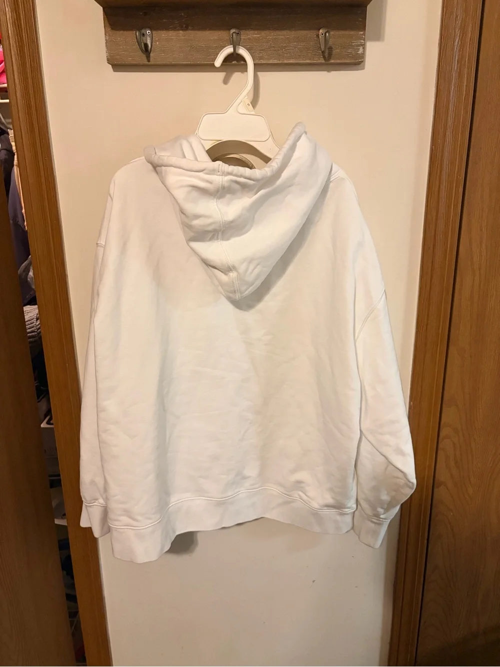 J. Crew White Full-Zip Hooded Sweatshirt